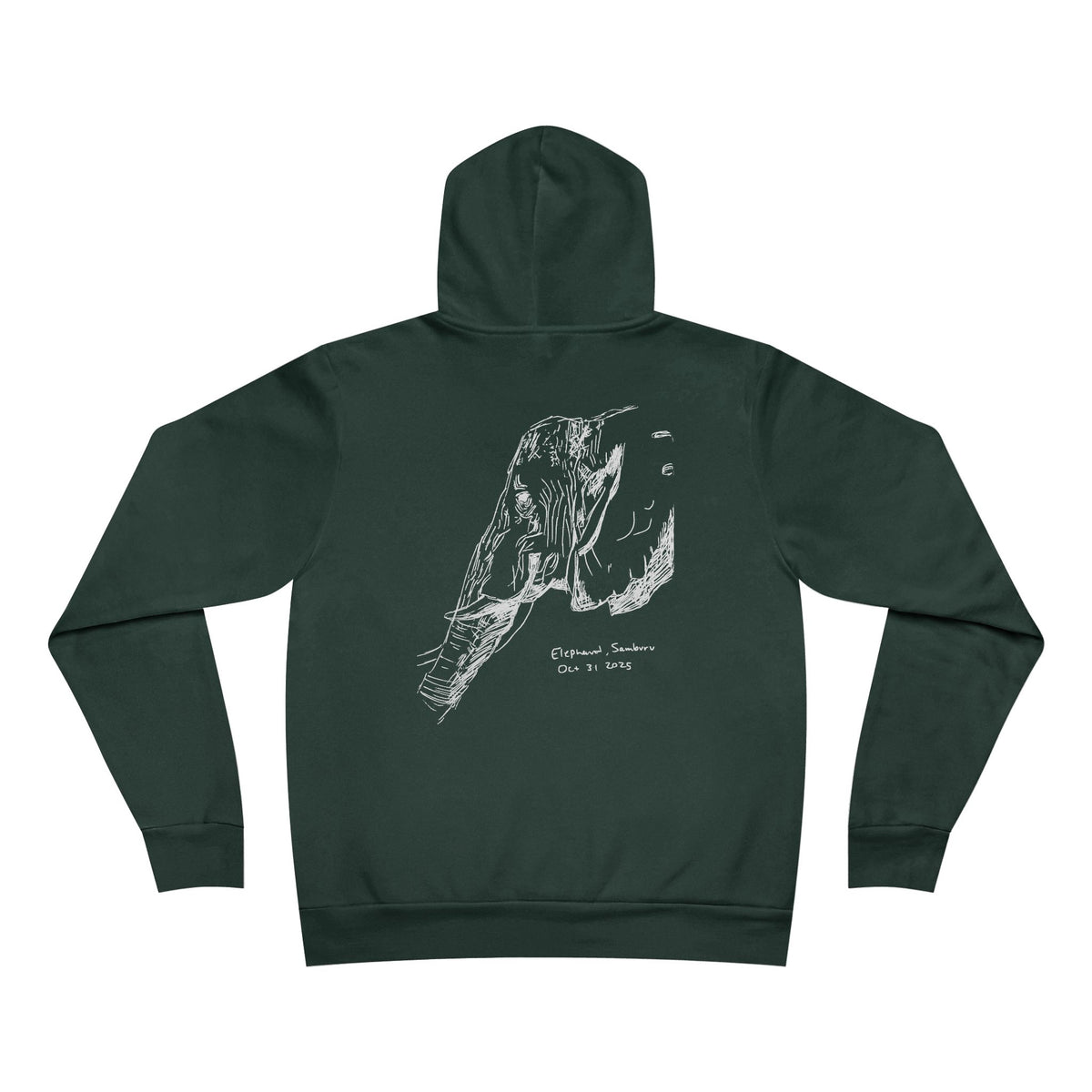 Forest Green Samburu Elephant Hoodie